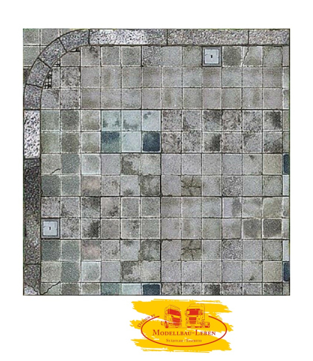 Busch 7418 H0, 2 Dekorplatten &quote;Gehwegplatten&quote; , 210 x 148 x 0,6 mm 2 Stück