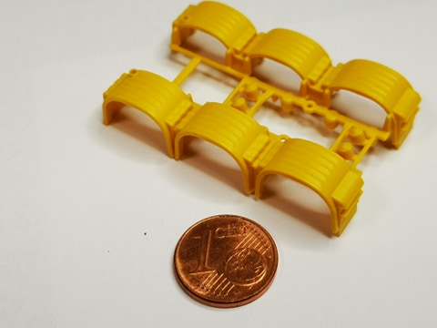 Herpa Kotflügel 3 achs für Schwerlastfahrgestell gelb 1:87