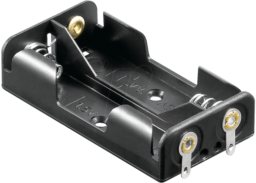 Z-46552 HALTER 2xAAZ Batteriehalter für 2 Mignonzellen (2 AA), offen ohne Schalter
