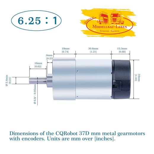 CQRobot Ocean: 6.25:1 Metal DC Geared-Down Motor