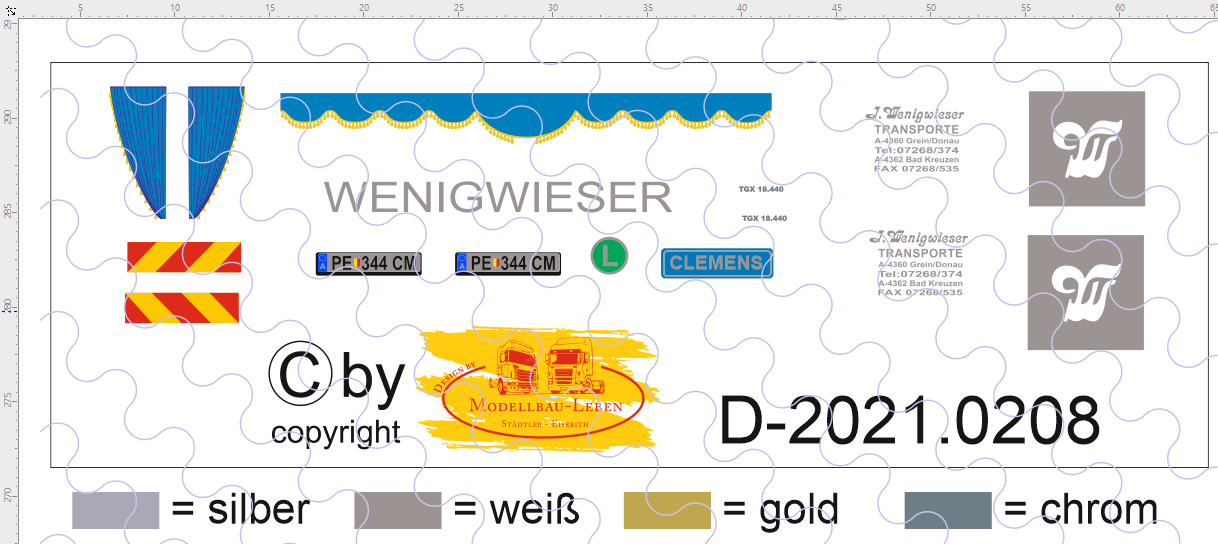 D-2021.0208 Decalsatz Wenigwieser Zugmaschine MAN Version I - 1 Stk - 1:87