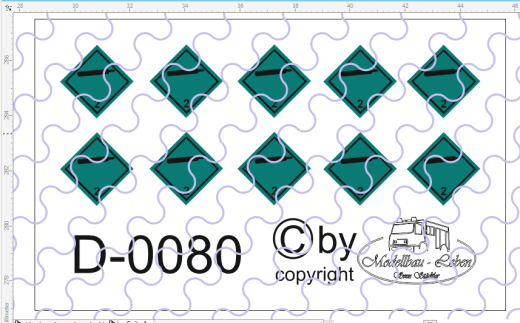 D-0080 Warntafel 2 - Gase Decalsatz 10 Stück 1:87