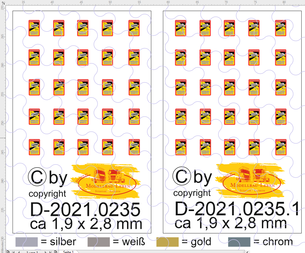 D-2021.0235 Warntafeln Angles Morts Decals - 1:87