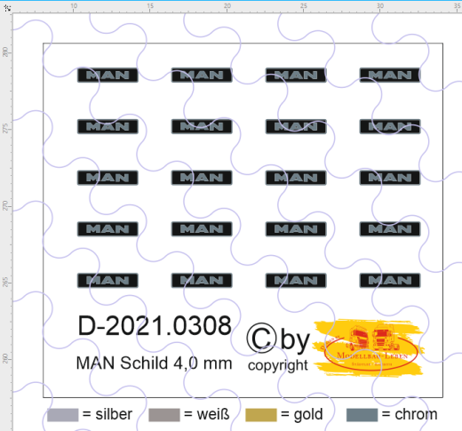 D-2021.0308 - Decalsatz MAN Schild 4,0 mm 1:87