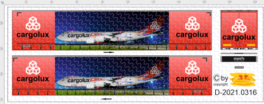 D-2021.0316 - Decal - Cargolux Planenauflieger Version 2 - 1 Satz in 1:87
