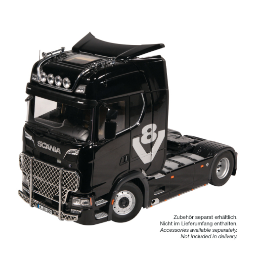 NZG 1019/51 Scania 730S 4x2 V8 Sattelzugmaschine &quote;Schwarz mit V8 Decor&quote; 1:18