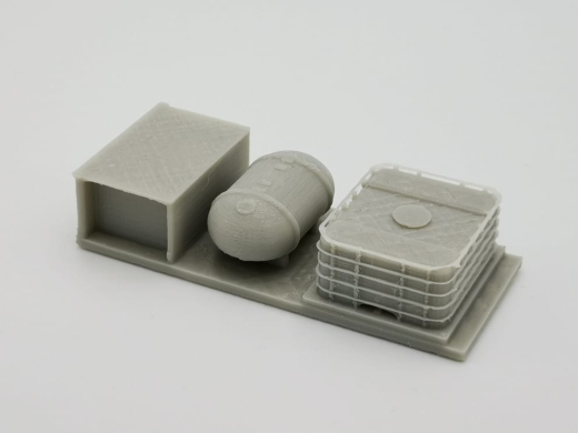 PMM 013 - 3D PLA Druck Abrollflat mit 3 verschiedenen Tanks - 1 Stück 1:87 - zum Beispiel als Löschm