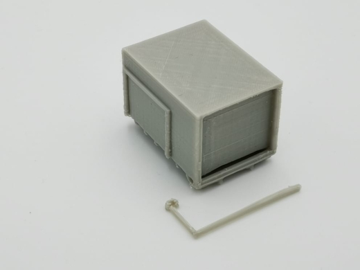 PMM 027 - 3D PLA Druck Abrollbehälter Feuerwehr mit Rolltoren für Transporter - 1 Stück 1:87 (zweite