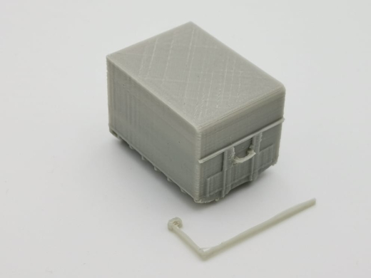 PMM 028 - 3D PLA Druck Abrollbehälter Feuerwehr ohne Rolltoren für Transporter - 1 Stück 1:87 (zweit