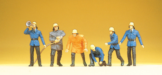 Preiser 14201 Feuerwehrmänner 6 Figuren Spur H0 1/87