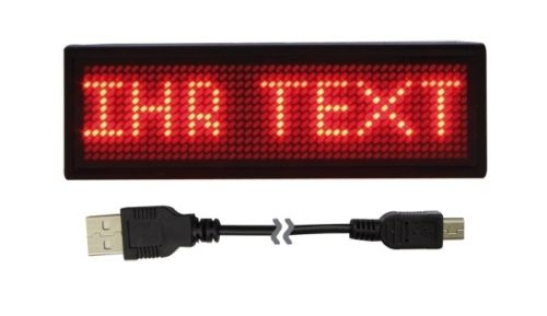 Jamara 702500 - LED Badge Lauflicht Laufschrift programmierbare Animation
