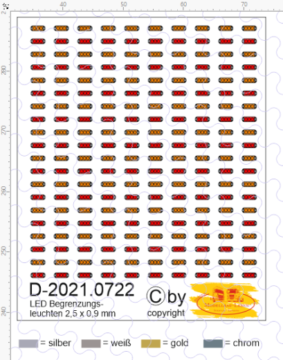 D-2021.0722 Decals Led Begrenzungsleuchten 1:87 (100x orange 100x rot)