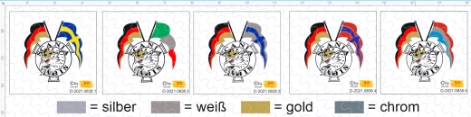 D-2021.0838 Länder Decal 1 Stück 1:87 in 5 versch. Motive 22,5 x 22,5 mm