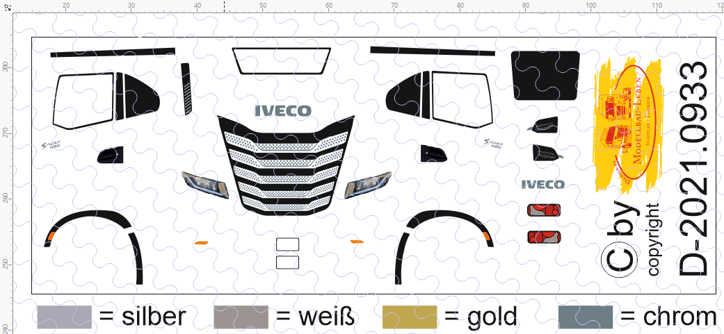 D-2021.0933 - Decalsatz Iveco S-Way Aplikationen - 1 Stück - 1:87