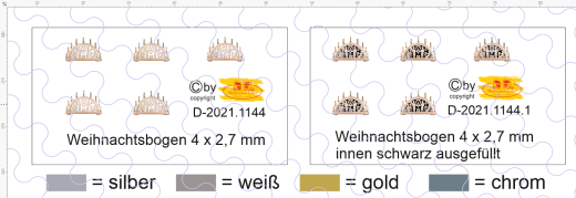 D-2021.1144 Weihnachtsbogen Weihnachtspyramide, Decalsatz 5 Stück 1:87