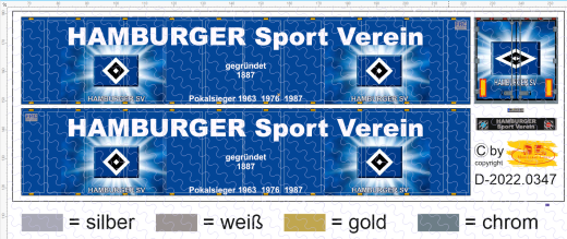D-2022.0347 - Decalsatz Hamburger Sportverein HSV Auflieger- 1:87