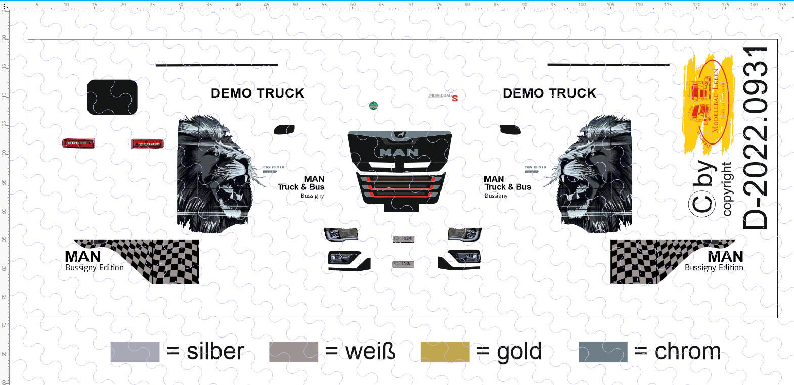 D-2022.0931 - Decalsatz MAN Bussigny Edition - DemoTruck MAN Zugmaschine - 1 Satz 1:87