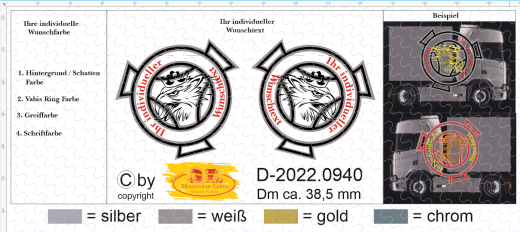 D-2022.0940 - Decalsatz für Auflieger und Zugmaschine mit inividueller Beschriftung - 1 Satz - 1:87