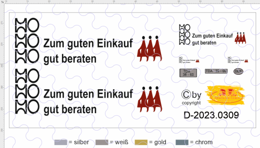 D-2023.0309 Decalsatz Osttalgie Beschriftung für Robur Planen LKW zum Guten Einkauf gut beraten mi