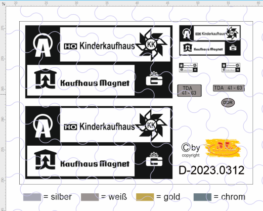 D-2023.0312 Decalsatz Osttalgie Beschriftung für Robur Planen LKW Kinder Kaufhaus -Kaufhaus Magnet