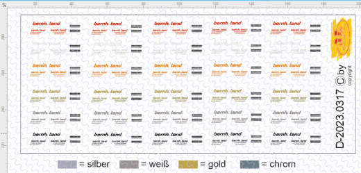 D-2023.0317 - Decalsatz Spedition Bernhard Land Sattelzugm. Beschriftung mit Kennz - 1:87
