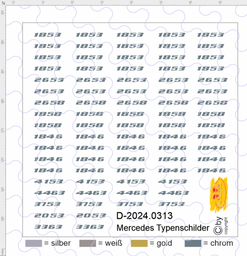 D-2024.0313 - Decalsatz Mercedes Benz Typenschilder 1:87