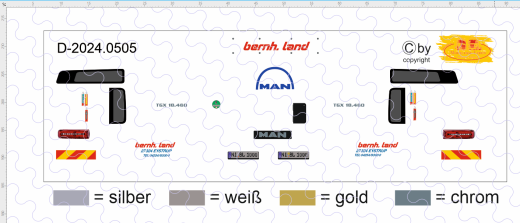 D-2024.0505 - Decalsatz Spedition Bernhard Land MAN Zugmaschine - 1 Satz 1:87