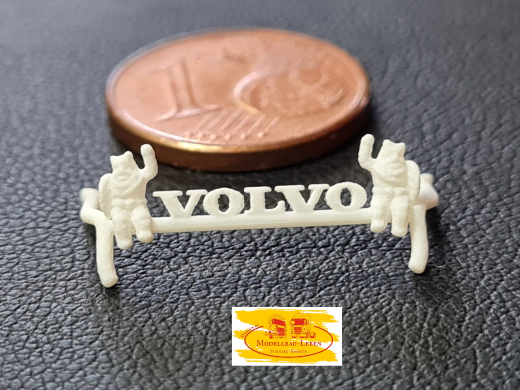 DD-478 - 3 D Druck Zubehör Lampenbügel Volvo mit Schriftzug und 2 Wikinger Figuren 1:87 - 1 Stück