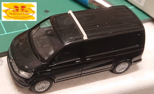 DD-481 - 3 D Druck Zubehör Grundträger für Dachträger 1:87 - VW Volkswagen T5 / T6 1 Satz