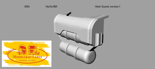 DD-545 - 3 D Druck Zubehör Heck Scania Version 1 - 1 Stk - 1:87