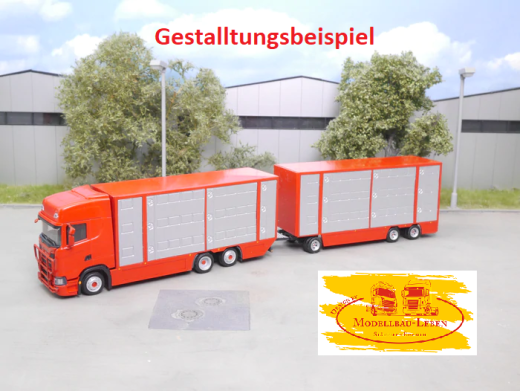 EM164 Bausatz Viehtransport Hängerzug Aufbau für LKW und Anhänger - 1:87