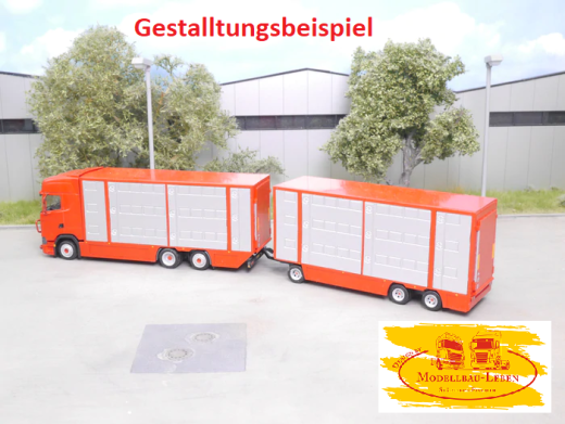 EM164 Bausatz Viehtransport Hängerzug Aufbau für LKW und Anhänger - 1:87