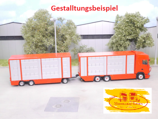 EM164 Bausatz Viehtransport Hängerzug Aufbau für LKW und Anhänger - 1:87