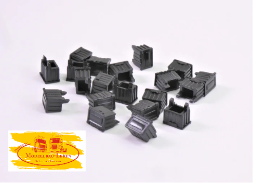 EM647 20x kleine Kunststoff Staukiste schwarz für LKW Modelle