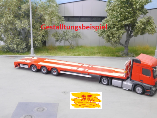 EM100 Bausatz Lowliner Flachbett Auflieger 3achs 1:87
