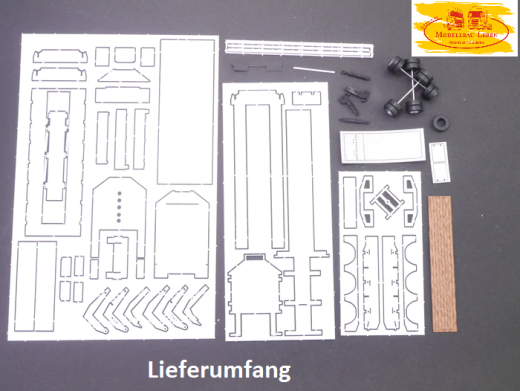 EM102 Bausatz Tiefbett Auflieger 2achs, teleskopierbar für Umbau - Eigenbau 1:87