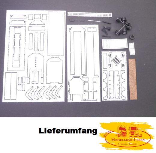 EM103 Bausatz Tiefbett Auflieger 3achs, teleskopierbar für Umbau - Eigenbau 1:87