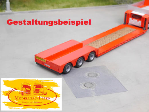 EM103 Bausatz Tiefbett Auflieger 3achs, teleskopierbar für Umbau - Eigenbau 1:87