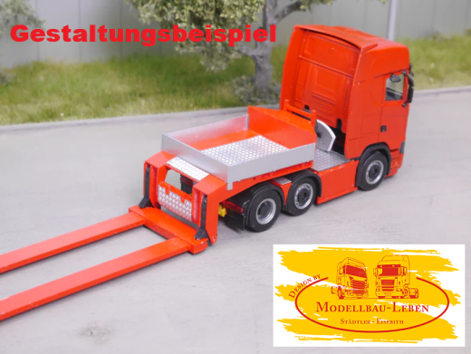 EM103 Bausatz Tiefbett Auflieger 3achs, teleskopierbar für Umbau - Eigenbau 1:87