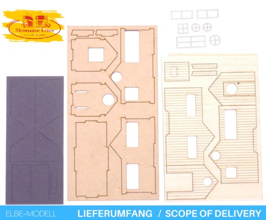 EM155 Bausatz Aufbau Ladung Tiny House für Herpa Anhänger 1:87