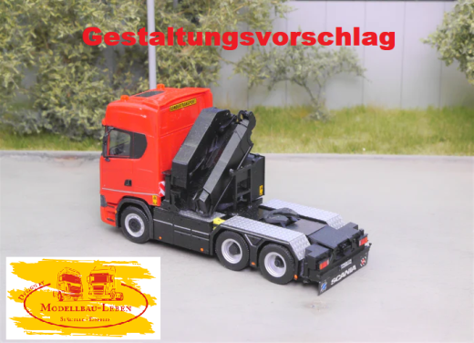 EM168 Bausatz Chassisverkleidung und Heckabstützung für Herpa 6x4 Chassis 1:87