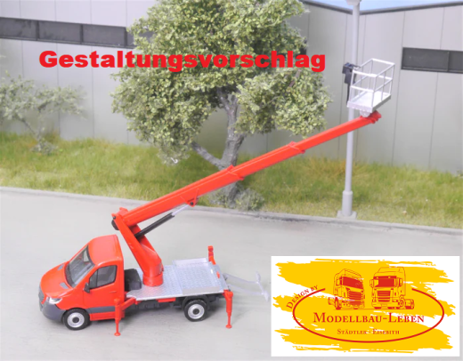 EM182 Bausatz Arbeitsbühne teleskopierbar beweglich für 3.5 to LKW 1:87