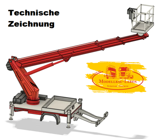 EM182 Bausatz Arbeitsbühne teleskopierbar beweglich für 3.5 to LKW 1:87
