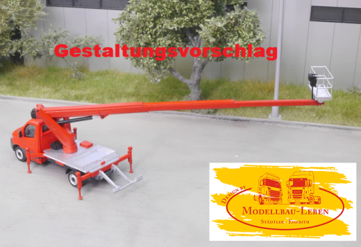EM182 Bausatz Arbeitsbühne teleskopierbar beweglich für 3.5 to LKW 1:87