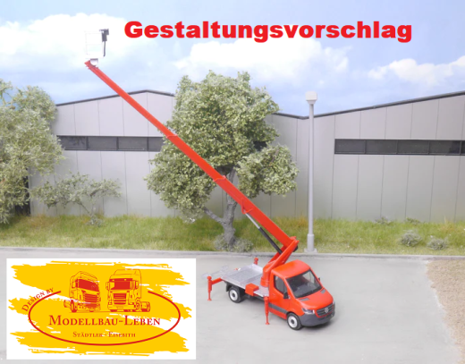 EM182 Bausatz Arbeitsbühne teleskopierbar beweglich für 3.5 to LKW 1:87