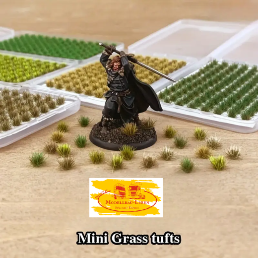 ZB1124 - 104 Stück Box Mini-Grasbüschel, kleines Grasmodell, Grasbüschel verschiedene Farben
