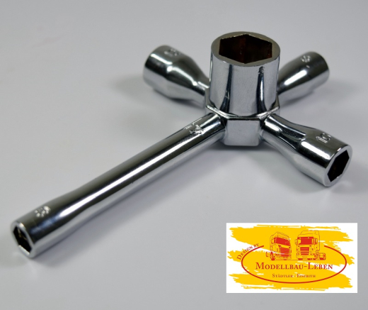 Absima 3000050 - Kreuzschlüssel , Glühkerzenschlüssel 8.0, 9.0,10,12,17mm