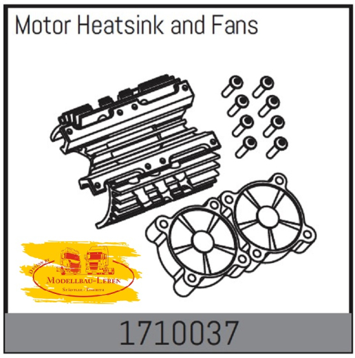 Absima 1710037 - Kühlkörper und Lüfter für Motor