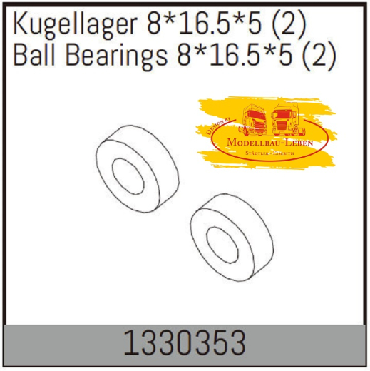 Absima 1330353 Kugellager 8 x 16,5 x 5 - 2 Stück