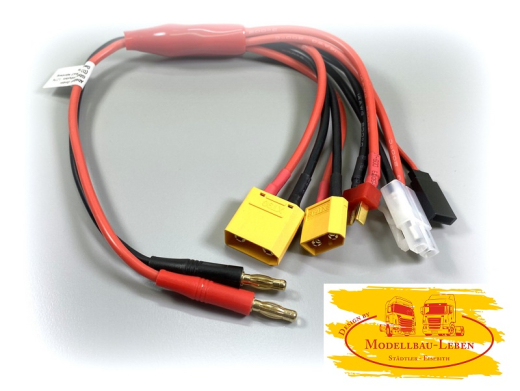Absima 3040046 - Ladekabel Multi 30cm Banane auf XT90, XT60 T-Plug, JR, Tamiya
